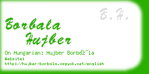 borbala hujber business card